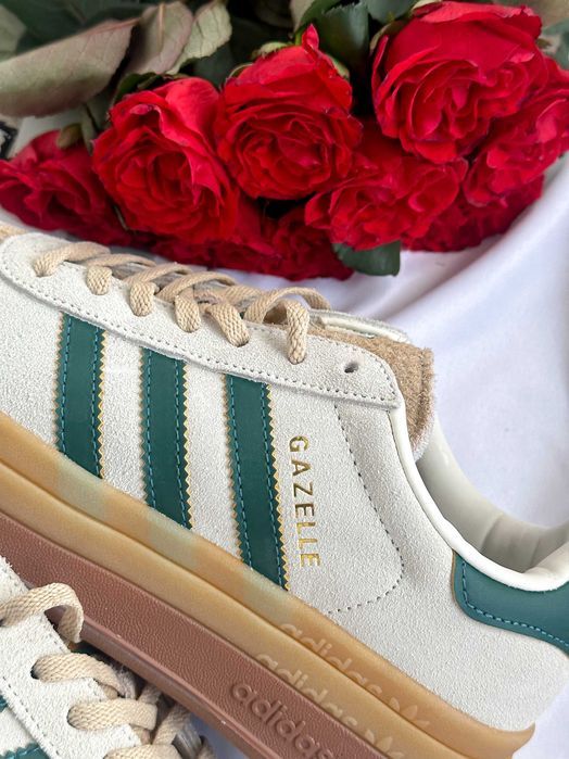 Кросівки Adidas Gazelle Bold Beige/Green premium