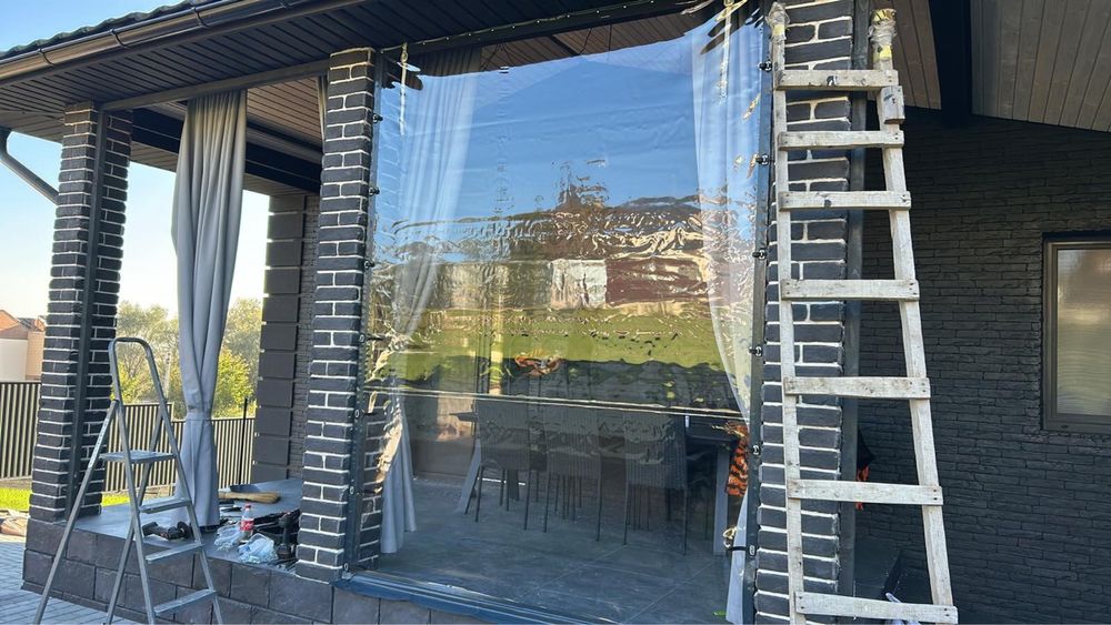 М’які вікна з плівки ПВХ Запоріжжя. М’які вікна для альтанок і терас.