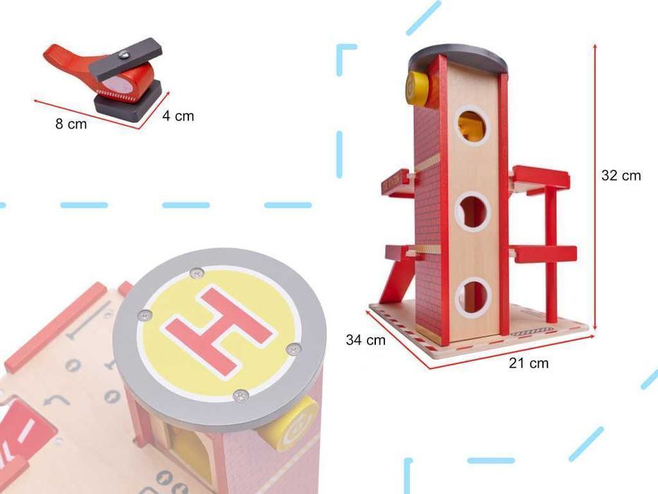DREWNIANY PARKING dla Dzieci Garaż LULILO GANAO Tor Straż Pożarna