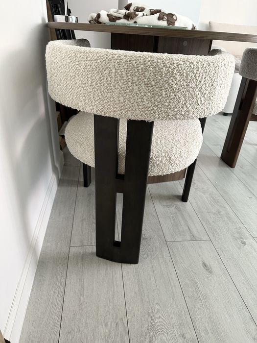 Krzeslo Hailey Lectus ciemnobrązowe czarne/ jasnobeżowe boucle