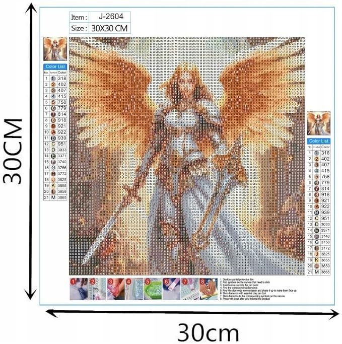 Diamentowy obraz zestaw malowania 3d Anioł 30x30