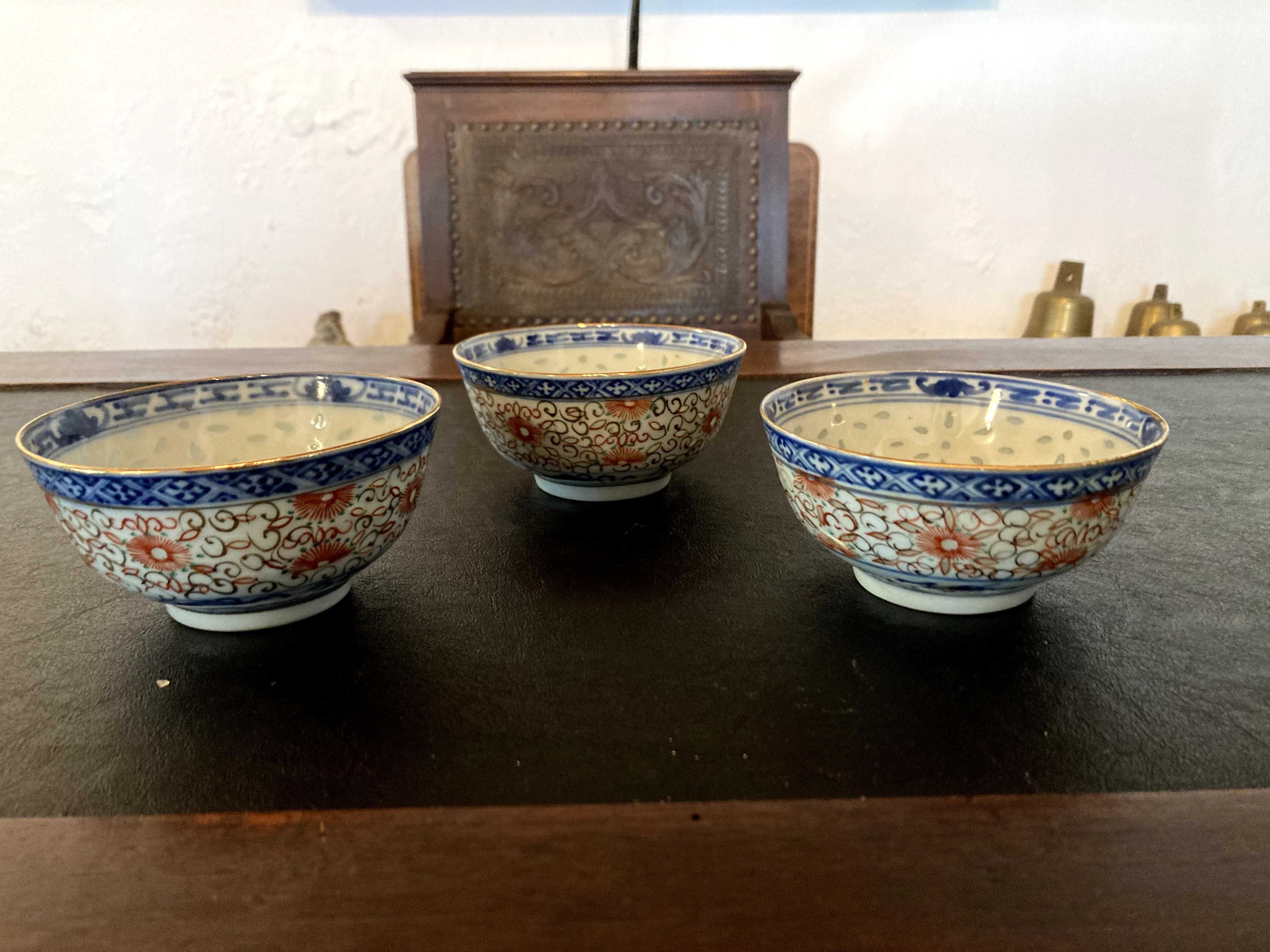 Conjunto de 3 taças chinesas