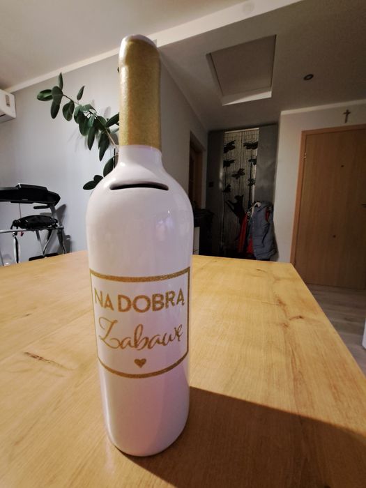 Skarbonka butelka na wesele , urodziny,  nowa. Na dobrą zabawę,  empik