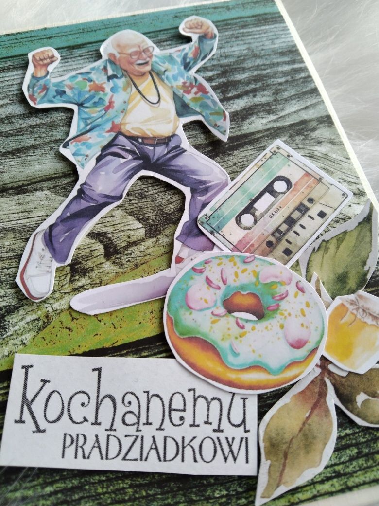 Kartka dla Pradziadka. Kartka scrapbooking.