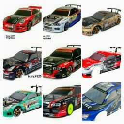 Carroçarias capas bodys RC Pista Drift vários modelos HSP escala 1:10