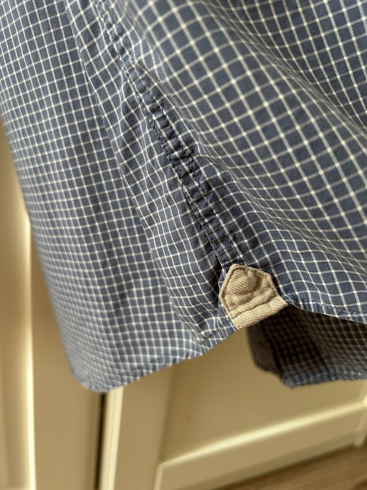 Koszula niebieska w kratę Massimo Dutti rozmiar S