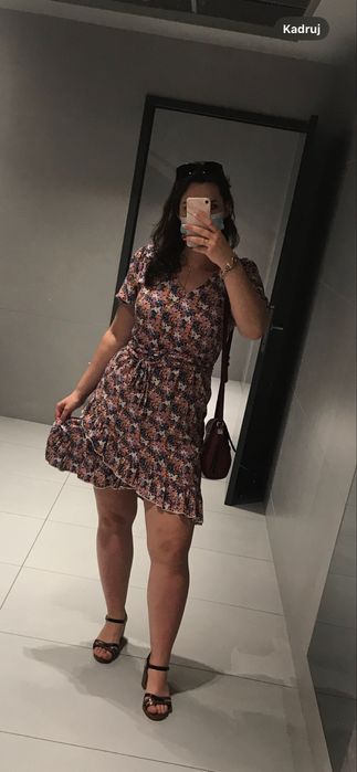 Sukienka kolorowa letnia do kolan