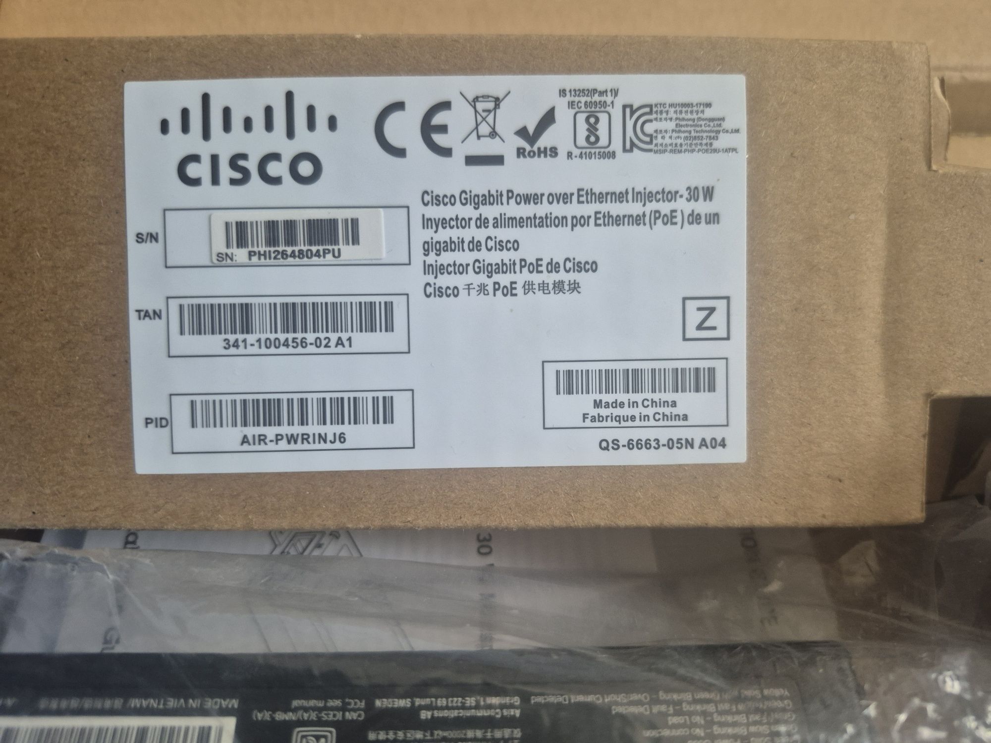 Poe injector 30 W Cisco