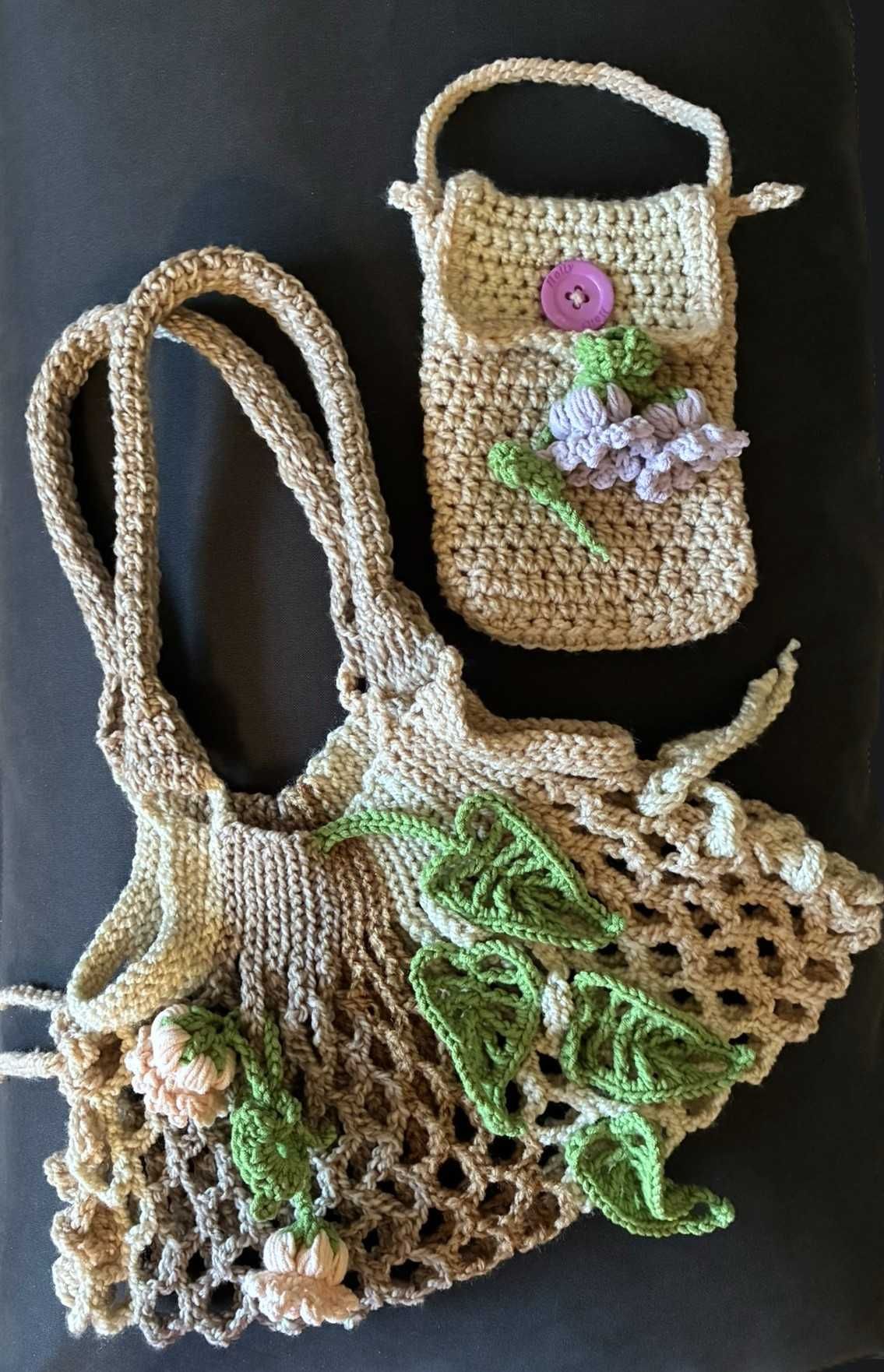 Torba średnia handmade "Leaf & Loop"