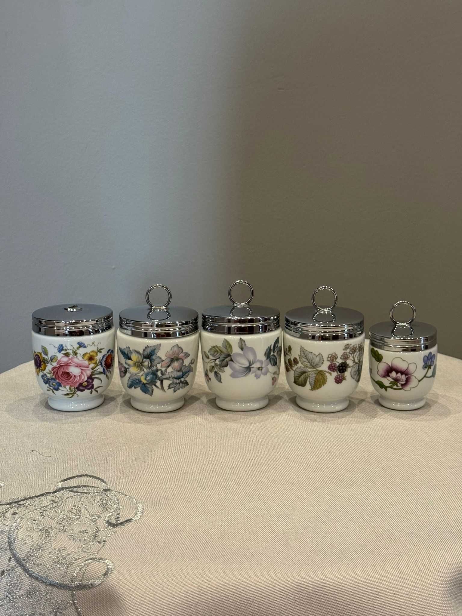 "Egg Coddler" pojemniki do gotowania jajek, porcelana Royal Worcester