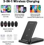 Ładowarka indukcyjna 3 w 1 2000mA CZARNA Apple samsung
