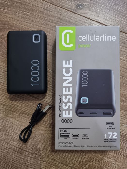 NOWY Powerbank CELLULARLINE Essence 10000 mAh 12W Czarny