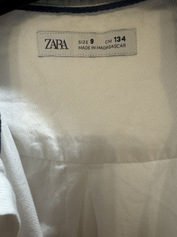 Белая рубашка zara для мальчика 9 лет 134 р