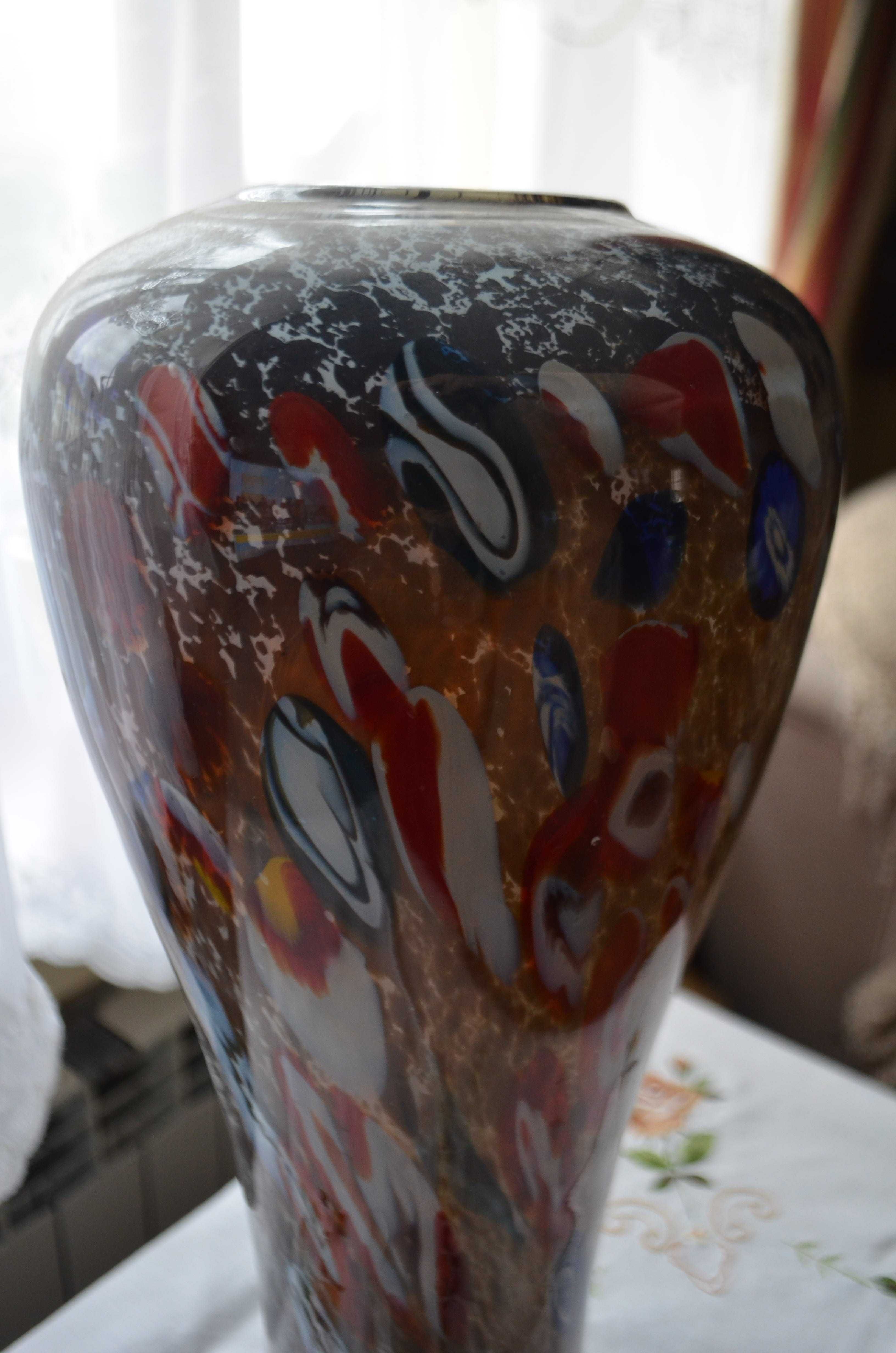 wazon szkło formowane ręcznie duży ok 40 cm