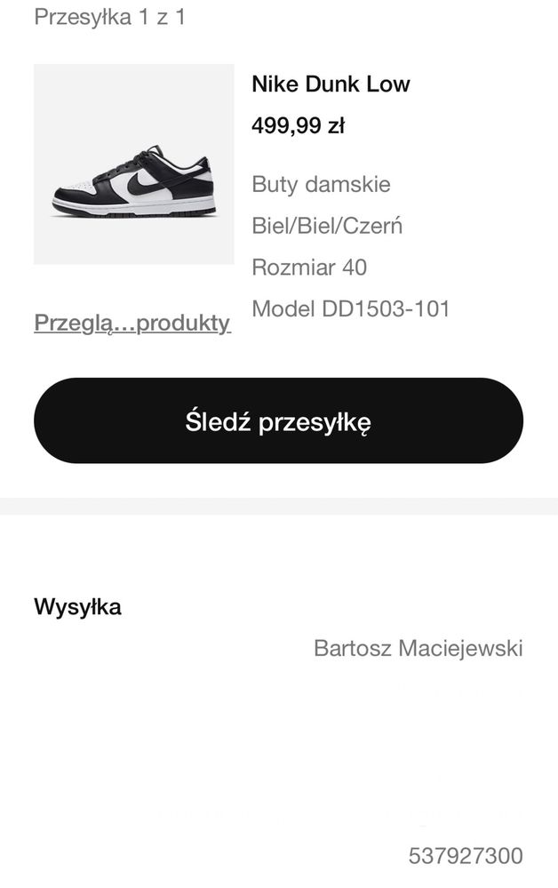 Nike Dunk Low Retro Panda rozmiar 40 25,5 cm damskie 40 buty