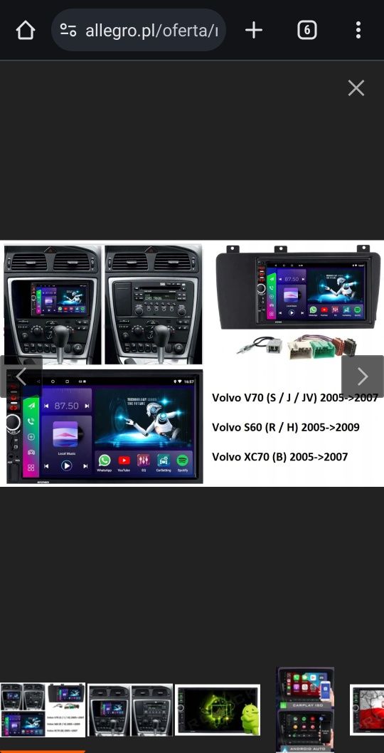 Radio Projack Volvo s60 v70 xc70 Nowe Android