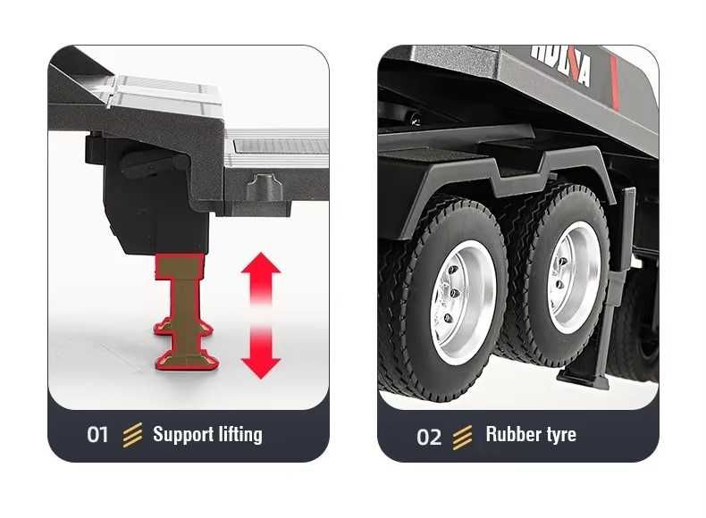 Вантажівка на радіокеруванні Huina з причепом / на радиоуправлении