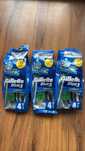 3 x Gillette Blue Simple3 maszynki do golenia 12 sztuk + Dave Men care