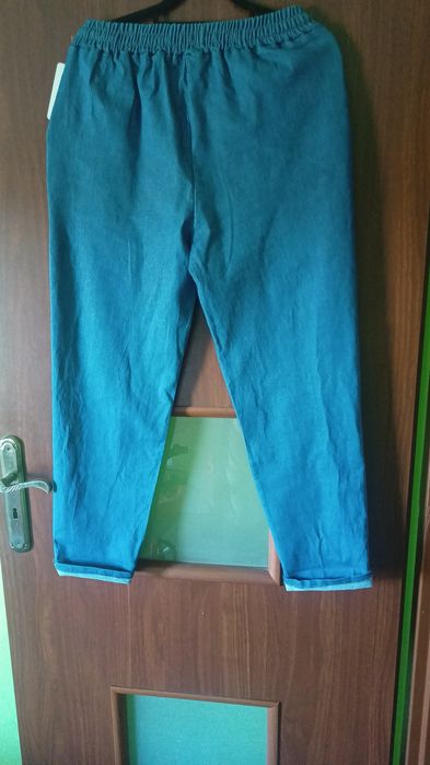 Nowe jeansy falbanką guma włoskie elastyczne