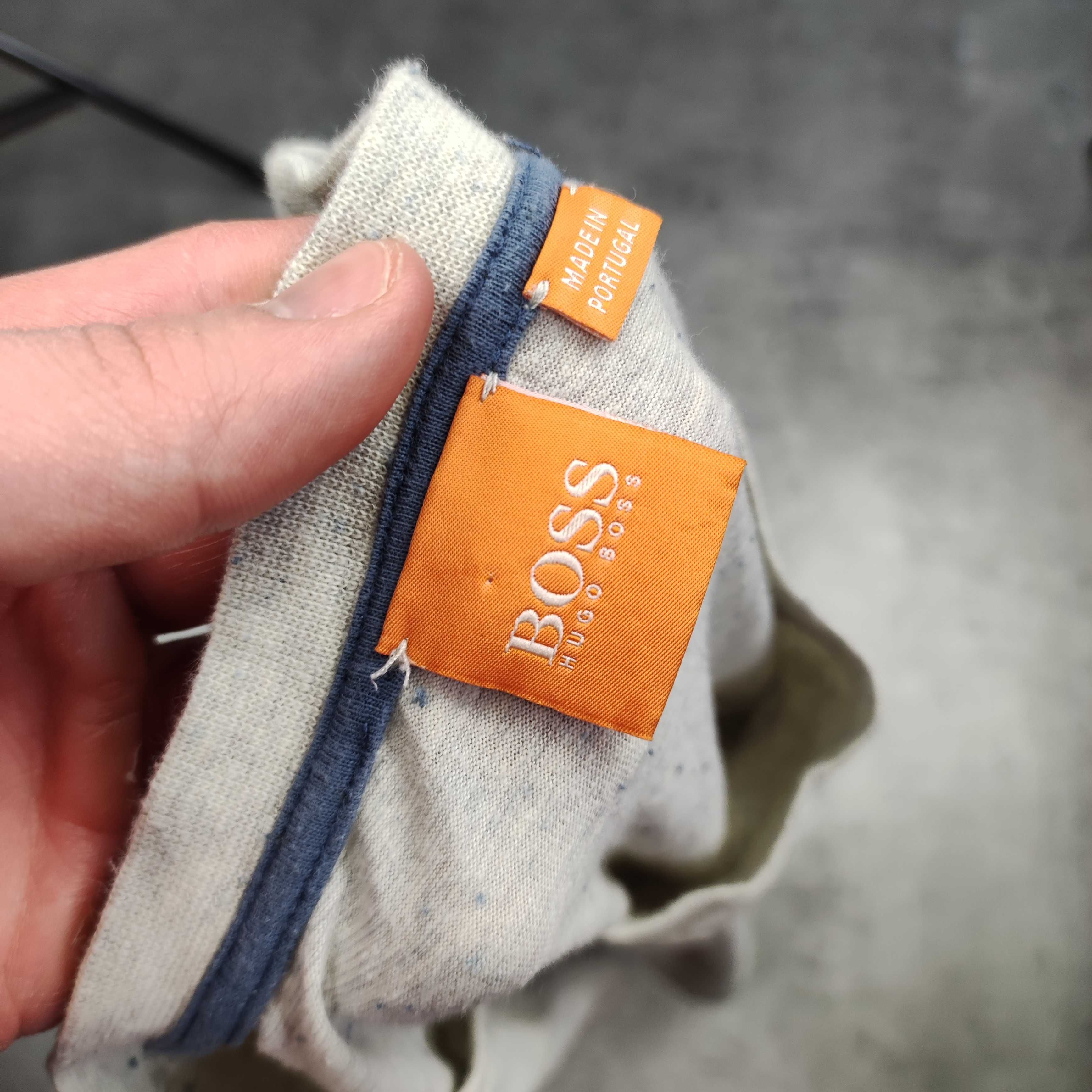 MĘSKA Premium Koszulka Hugo Boss Kieszonka Kremowa Orange Małe Logo