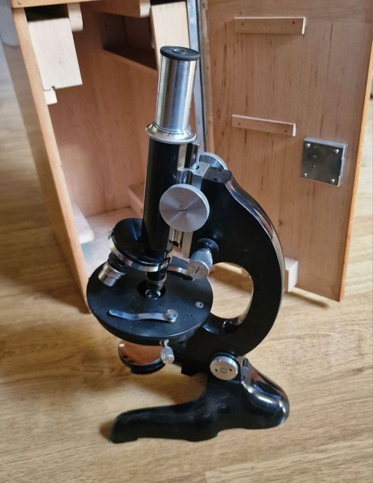 MIKROSKOP antyk Steindorff Berlin plus skrzynia UNIKAT