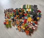 Lego duplo duży zestaw klocków pojazdy ludziki zwierzeta tory duzo el.