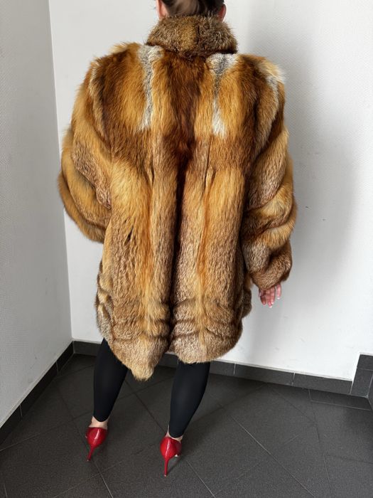 Futro z lisów, naturalne, oversize