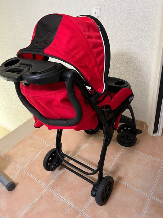 Vendo carrinho chicco travel duo system today vermelho, como novo