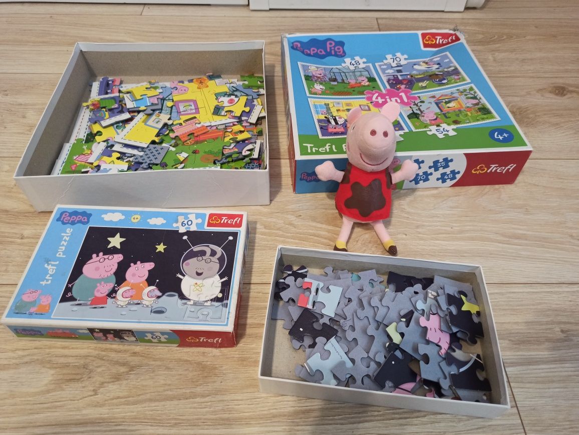 Puzzle Świnka Peppa + maskotka gratis!