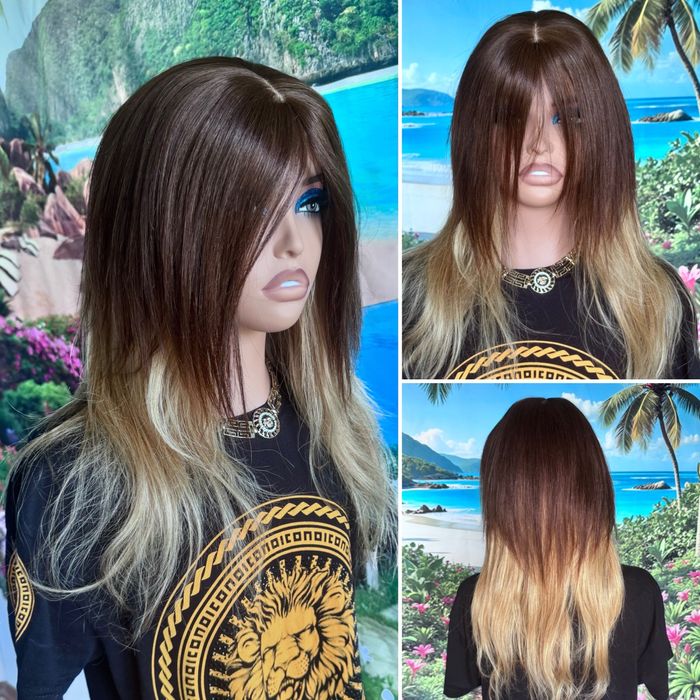 Натуральная накладка кожа на шёлке славянские детские волосы русые