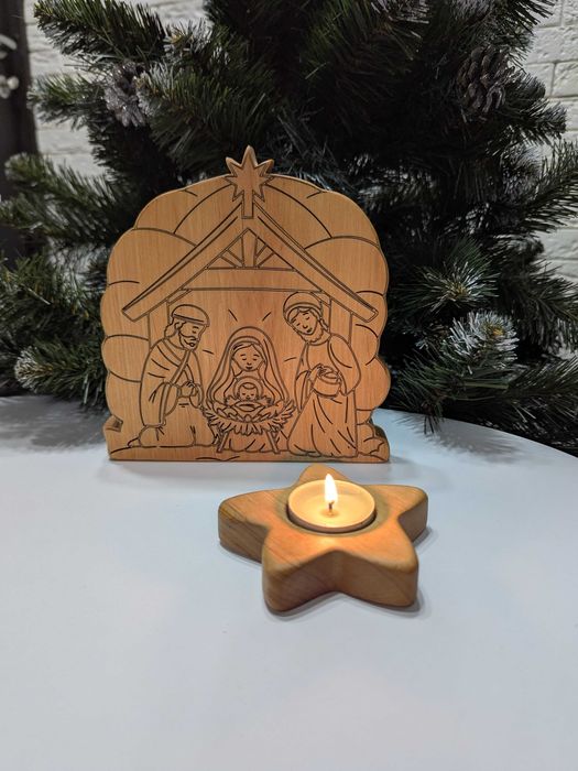 Новорічний декор ялинка привітання різдвяна шопка сувенір на подарунок