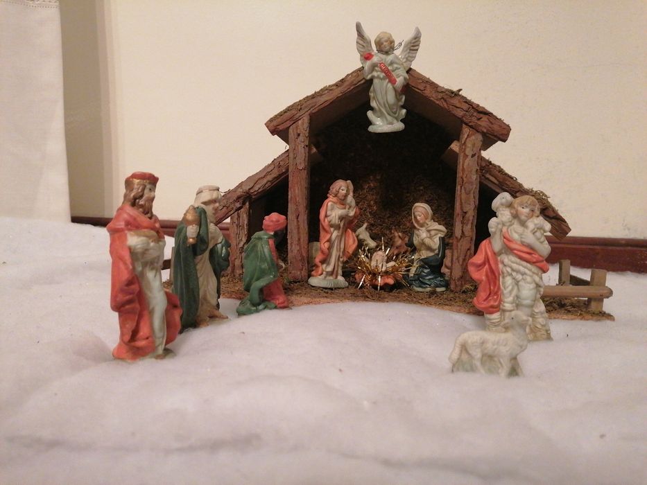 Presépio e cabana de Natal