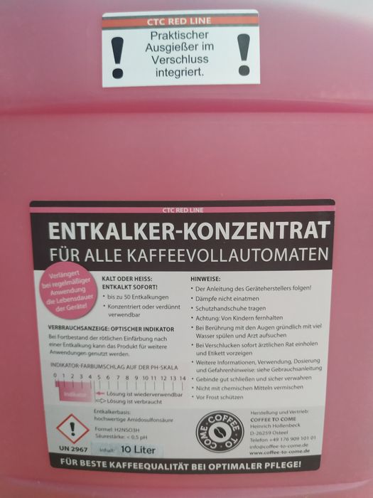 Продам жидкость для декальцинации кофемашин.