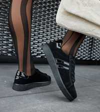 Czarne zamszowe skóra naturalna sneakersy Camilla 36