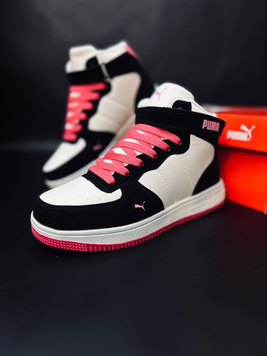 Кроссовки на меху женские Puma / кожаная зимняя обувь/ кросівки Пума