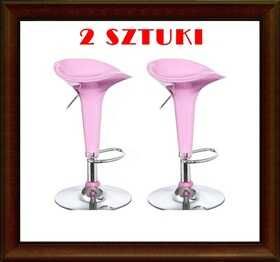 Zestaw 2 stołki barowe, barhockery różowe SB75