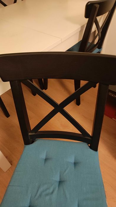 Conjunto 4 Cadeiras de mesa pretas IKEA