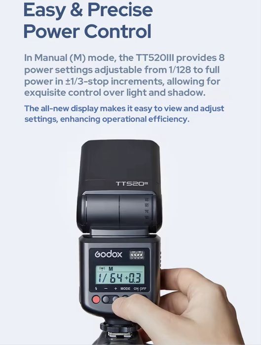Вспышка Godox TT520 III для Canon, Nikon, Sony с синхронизатором