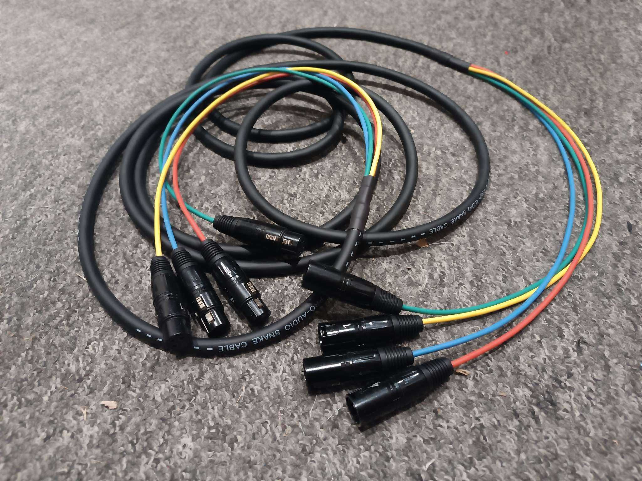 Kabel multicore audio multipara 4x XLR przewód wieloparowy 5m 4xXLR