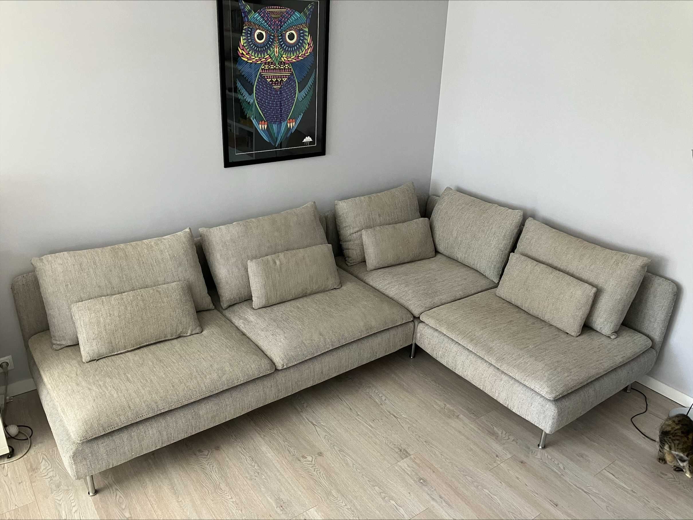 Sofa narożnik IKEA SODERHAMN 4os. pokrycie VIARP beż/brąz