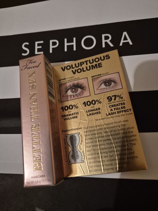 Hicior! Nowy! TOO FACED Better Than Sex 4,8g tusz mascara CZARNY SEPHO