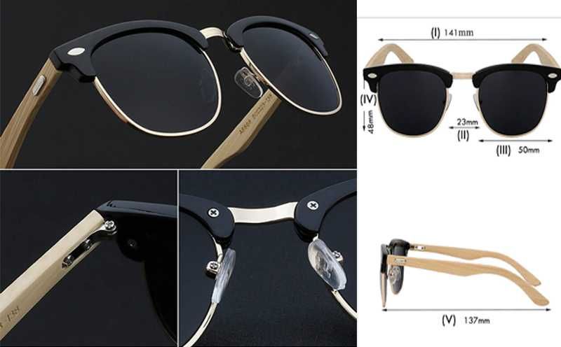 Очки Vintage Clubmaster с деревянными дужками, стильные очки унисекс