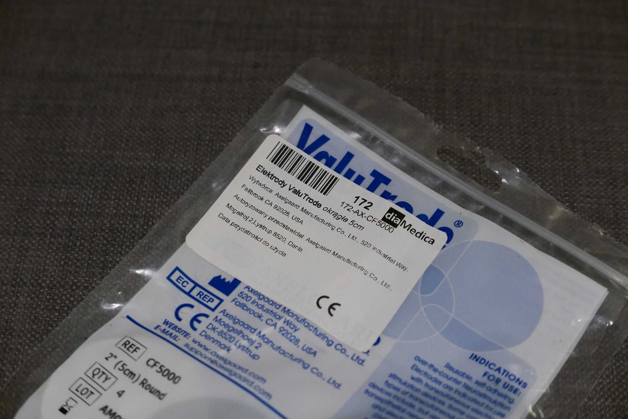 Elektrody okrągłe 5cm do neurostymulacji Axelgaard ValuTrode, 4 szt.