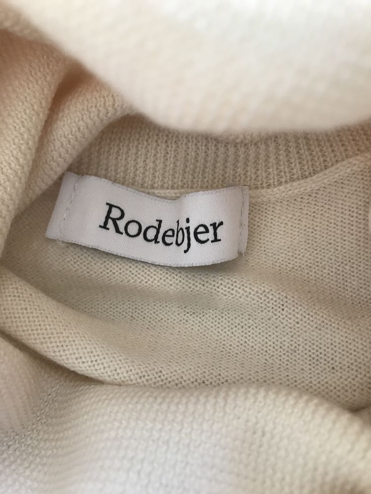 Rodebjer sweter golf damski ecru L 100% wełna merino