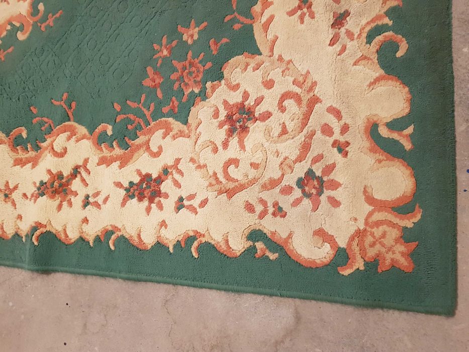 Wyprany dywan zielono beżowy orientalny 162x228cm