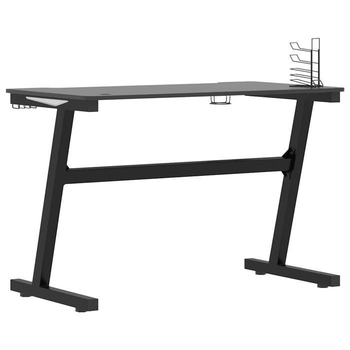 Vidaxl Biurko Z Led I Nogami W Kształcie Z, Czarne, 110X60X75 Cm