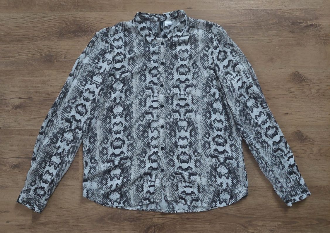 wiskozowa koszula z wężowym motywem H&M
