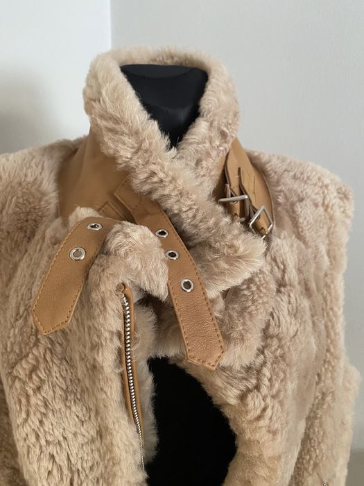 Piękna włoska naturalna kamizelka - kożuch