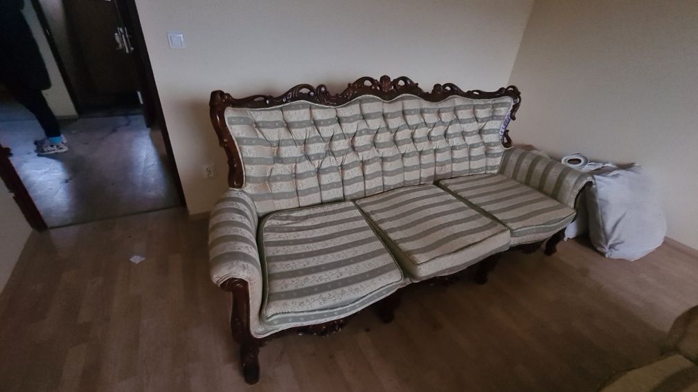 Kanapa sofa komplet rzeźbiona