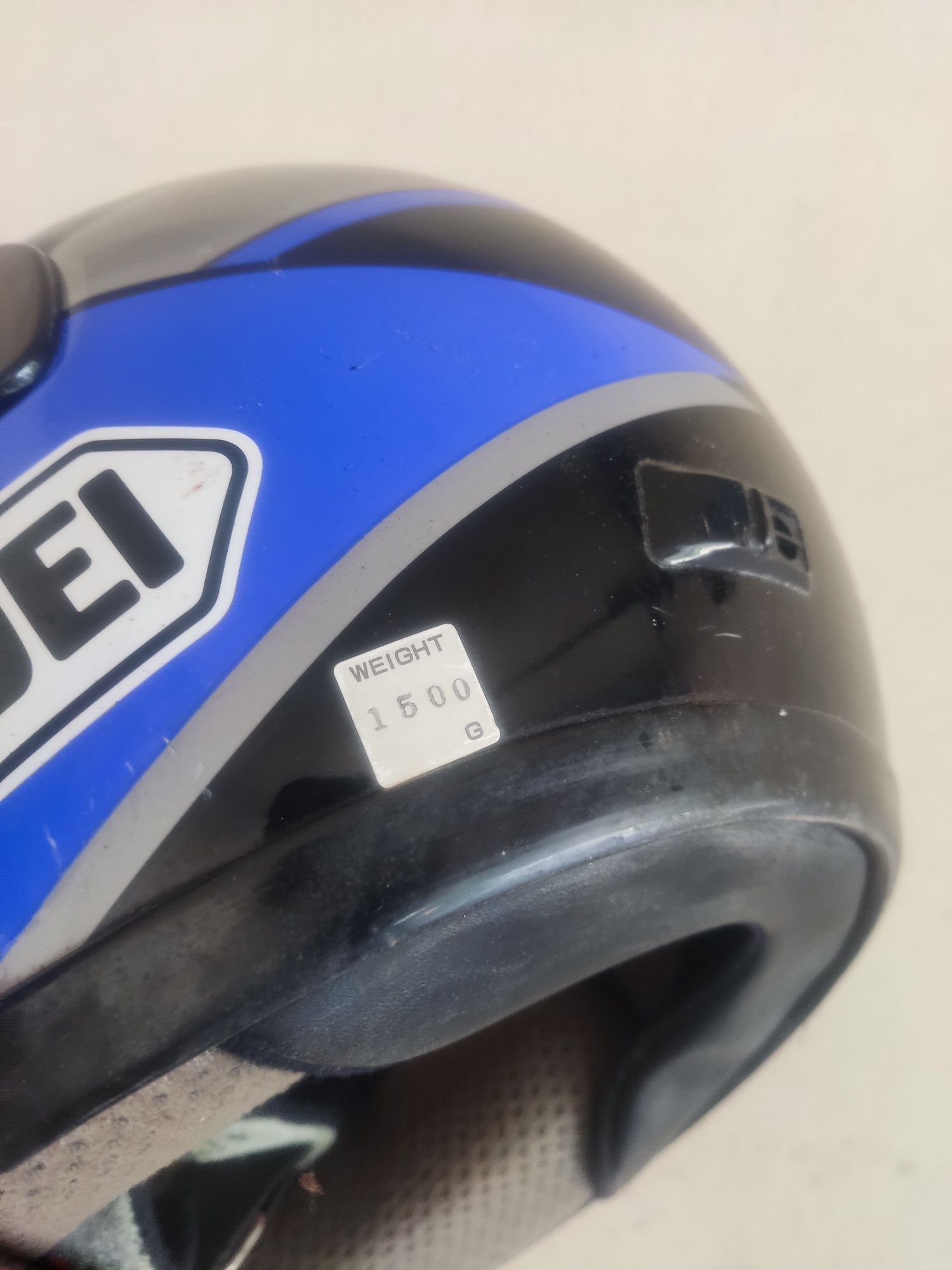 Capacete de mota azul preto e cinzento RF 200 Shoei
